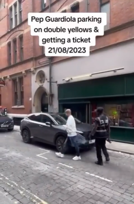 You Have to Pay – Manchester City Coach, Pep Guardiola Tells Transport Official Who Wanted to Take Photos with Him after Giving Him a Ticket for Parking on Double Yellows (video)