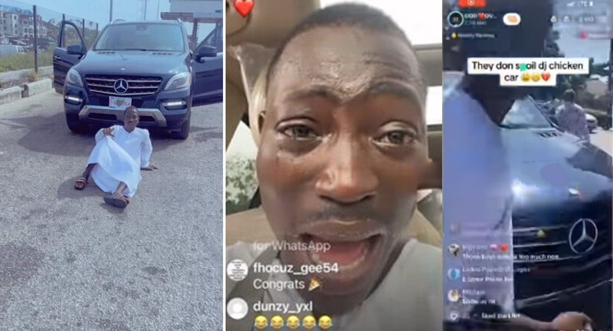 Area boys damage DJ Chicken’s new Benz during clash in Lagos (Video)