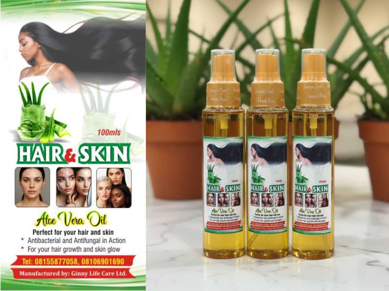 Hair and Skin Aloe Vera Oil